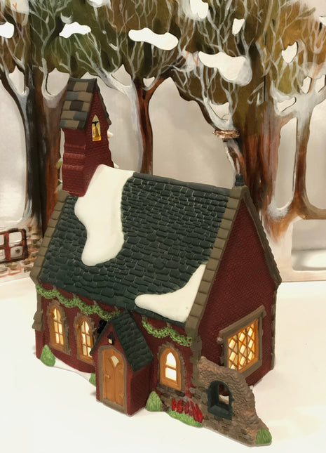 Department 56 Dickens Christmas Village Dudden Cross Church with Light