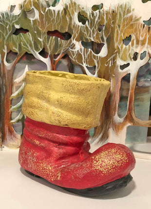 Boot of Santa / Christmas Stuffer for Small Gifts / Mantel Decor.