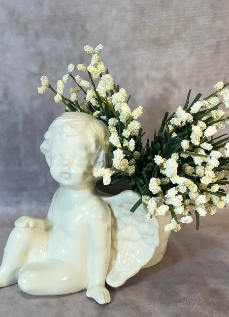Small Cherub Planter / Cherub Figurine.