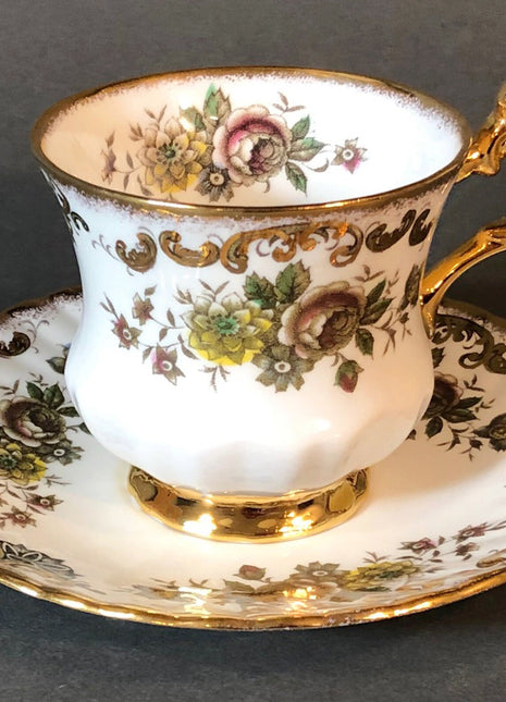 Vintage Demitasse Tea Cup and Saucer by Royal Dover China. Made in England.