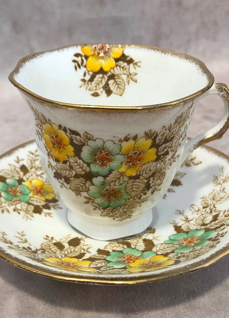 Antique Cup and Saucer by Melba China Co. Fine Grade Tea Set Made in England.