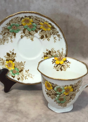 Antique Cup and Saucer by Melba China Co. Fine Grade Tea Set Made in England.