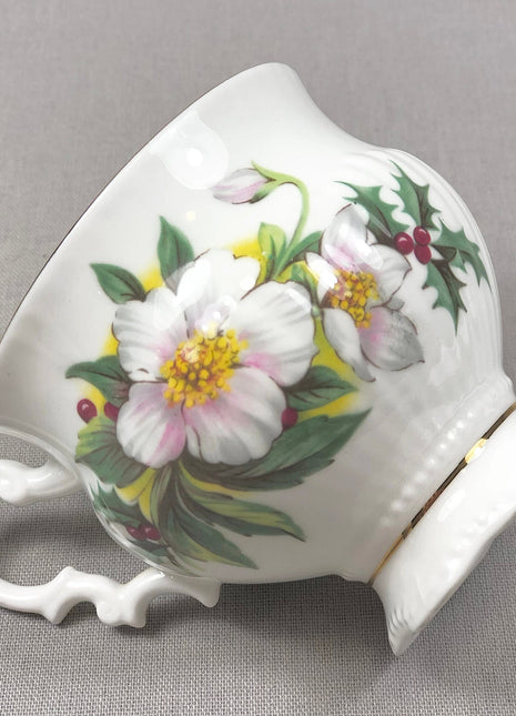 Vintage Tea Cup with Saucer by Whitehall. Floral Pattern. Made in England.
