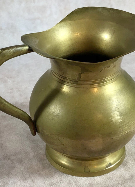 Vintage Brass Pitcher / Brass Vase / Rustic Home Decoration.
