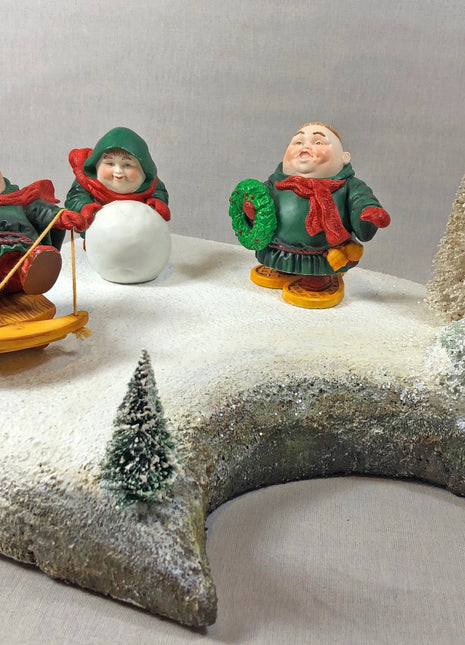 Department 56 Monks Christmas Figurines. Set of Three Merry Makers / Sebastian / Sigmond / Solomon.