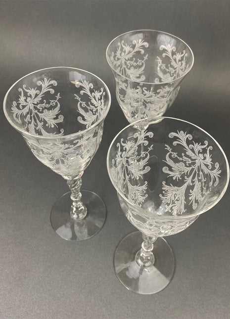 Vintage Stemware, Vintage Crystal Glasses, Crystal Wine Glasses, Antique Stemware, Antique Crystal Glasses, Vintage Tableware, Antique glass, Dining Room, 