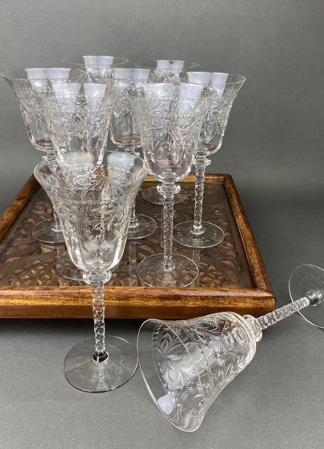 Vintage Stemware, Vintage Crystal Glasses, Crystal Wine Glasses, Antique Stemware, Antique Crystal Glasses, Vintage Tableware, Antique glass, Dining Room, 