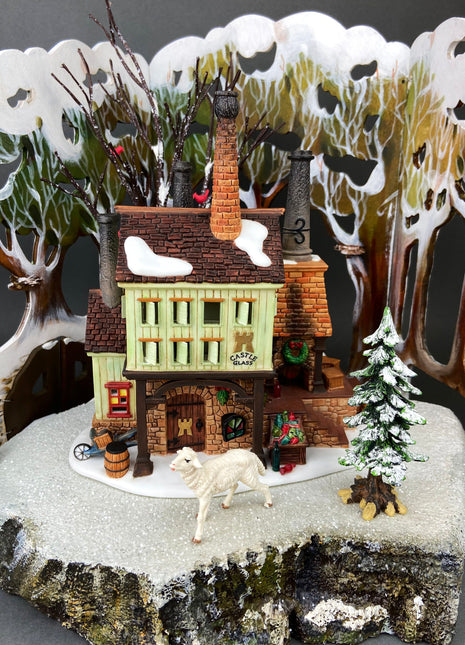 Castle Glassworks Christmas Village House by Department 56. Illuminated New England Village Series. Limited Edition.
