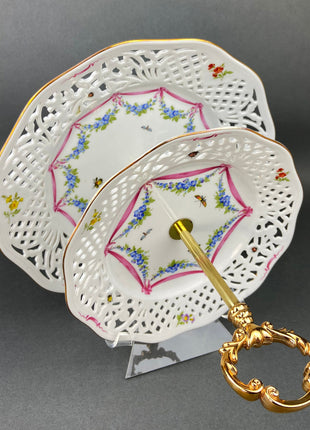 Vintage Tea Cup with Saucer. Crown Staffordshire Fine Bone China. Ellesmere Motif. Made in England.