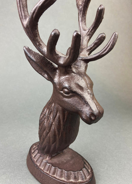 Deer Figurine or Book End. Heavy Bronze Statuette of Deer. Office Decor. Cabin Christmas or Every Day Celebration.