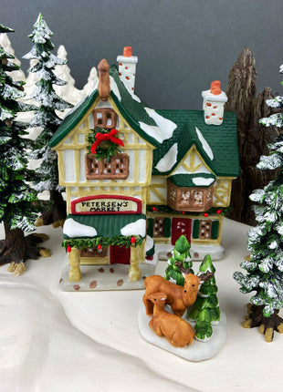 Christmas Village Accessories. Illuminated Petersen's Market. Christmas Valley.