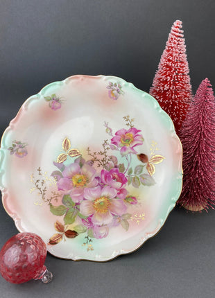 Cup and Saucer by Royal Albert. Vintage Dimity Rose Hand Painted Porcelain. Collectible Tea Set.
