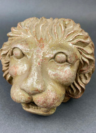 Lion Paper Weight or Office Sculpture/Figurine.  Distressed Gold/Silver Lion Head.