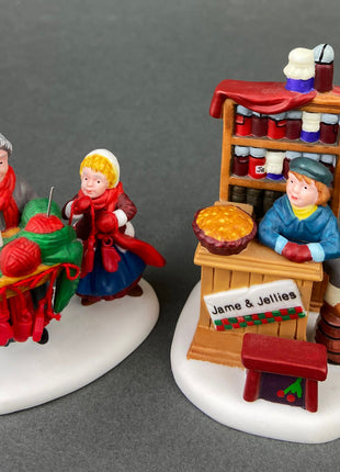 Handpainted, Village Accessories by Department 56. Christmas Bazaar: Woolens and Preserves. Heritage Village Collection.