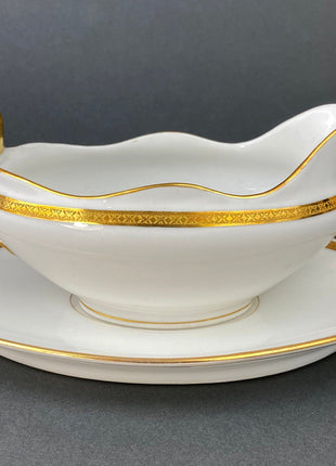 Antique Limoges Porcelain Tureen. Wedding Band China. Soup Serving Dish. Finest Porcelain by Haviland, France