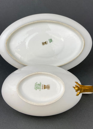Antique Limoges Porcelain Tureen. Wedding Band China. Soup Serving Dish. Finest Porcelain by Haviland, France