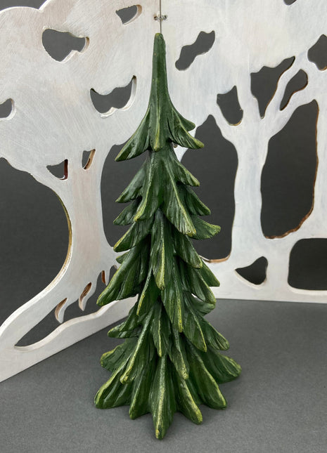 Rustic Christmas Village Accessories. Set of Three Wood like Gnarly Trees. Cabin Holiday Decor.