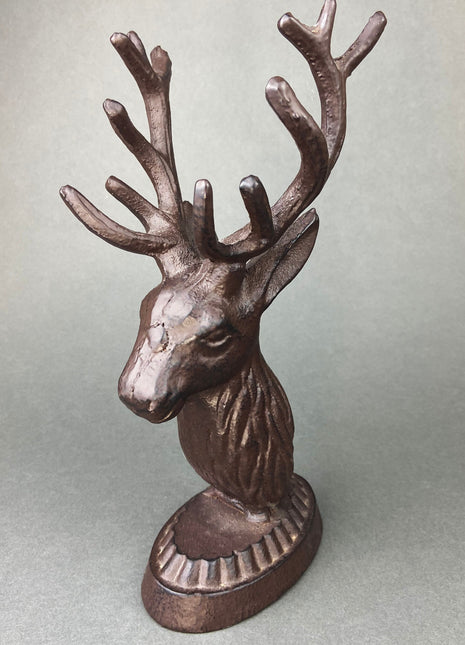 Deer Figurine or Book End. Heavy Bronze Statuette of Deer. Office Decor. Cabin Christmas or Every Day Celebration.