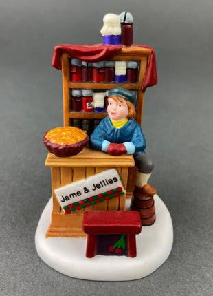Handpainted, Village Accessories by Department 56. Christmas Bazaar: Woolens and Preserves. Heritage Village Collection.