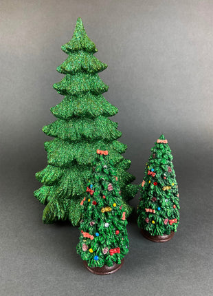 Christmas Village Accessories. Fluffy, Snow Covered Pine Tree. Large Spruce Decoration. Holiday Decor.