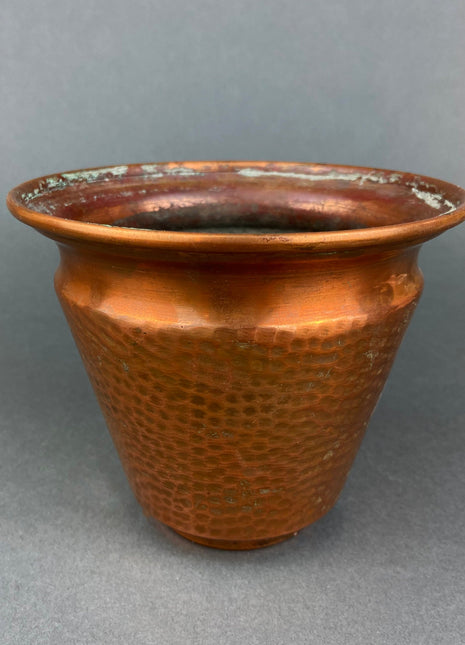 Vintage Copper, Hand Hammered Flower Pot/Vase. Hand Pounded Container. Rustic Home Decor.