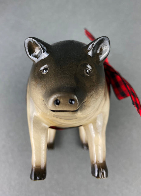 Luck Pigs Figurines. New Year Gift of Cute Piggy with Bow for Good Luck/Year. Gift for Pig Lovers/Collectors.