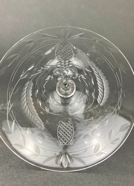 Vintage Cut Crystal Champagne Glasses. Set of 6 Vintage Glasses. Fine Stemware.