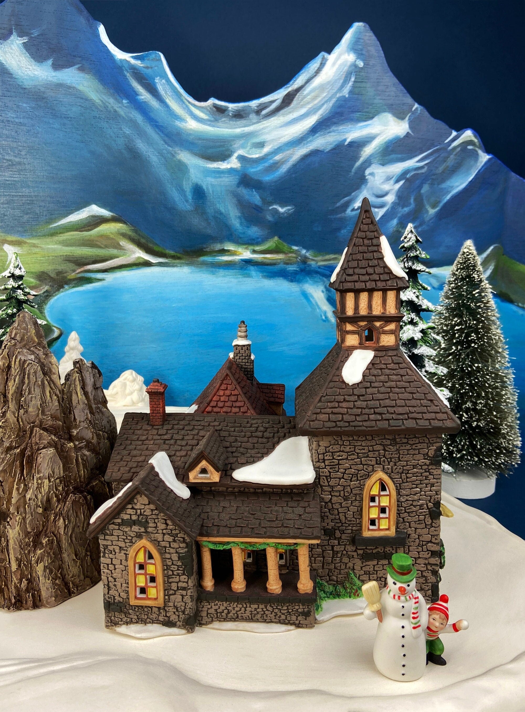 How to build a Christmas Village Mountain: DIY Mountain Diorama 