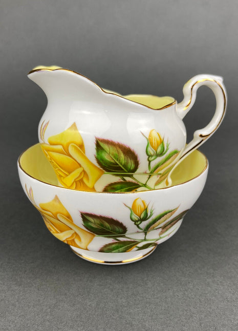 Vintage Creamer and Sugar Bowl with Lid Paragon Fine Bone China