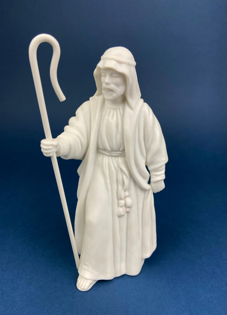 Vintage Avon Nativity Figurine. Shepherd. White, Bisque Porcelain. Avon Nativity Collectibles. Christmas Decor. Replacements.