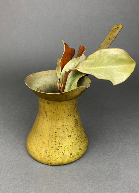 Antique, Brass, Turkish Coffee Pot with Handle. Brass Cezvik/Ibrik or Finjan.