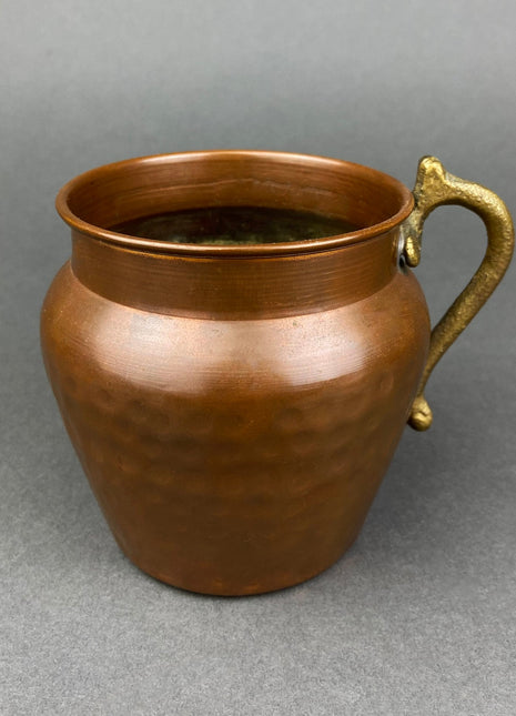 Vintage Copper Hand Hammered Container/Vase. Hand Pounded in Turkey, Rustic Home Decor.