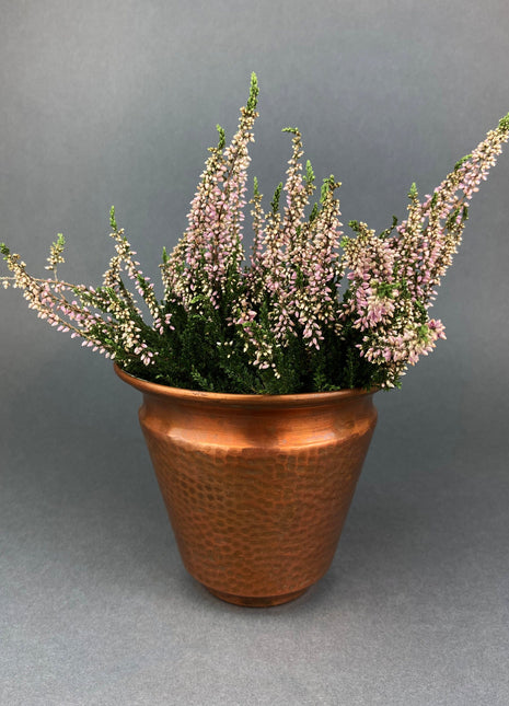 Vintage Copper, Hand Hammered Flower Pot/Vase. Hand Pounded Container. Rustic Home Decor.