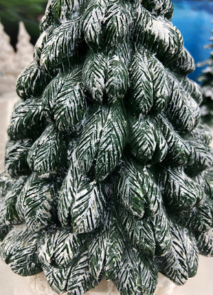 Christmas Village Accessories. Fluffy, Snow Covered Pine Tree. Large Spruce Decoration. Holiday Decor.