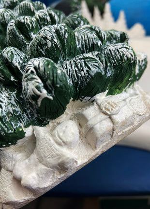 Christmas Village Accessories. Fluffy, Snow Covered Pine Tree. Large Spruce Decoration. Holiday Decor.