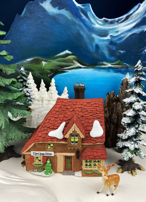 Christmas Village Accessories by Department 56.  Illuminated Chop Shop.  Dickens Village Series.