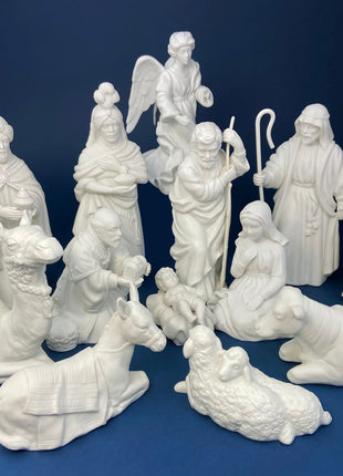 Nativity Elements by Avon. Mary / Baby Jesus / Joseph. Christmas Decoration. Three Satin Finish Porcelain Nativity Figurines.