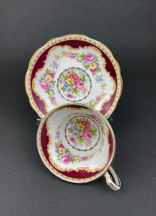 Vintage Cup and Saucer. Windsor 1850. Foley Fine Bone China. Made in England. C0llectible Cup and Saucer.