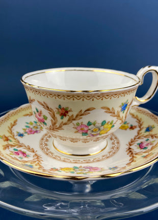 Vintage Tea/Coffee Cup and Saucer. Iridescent Royal Sealy Fine Bone China. Made in Japan. Collectibles. Replacements.