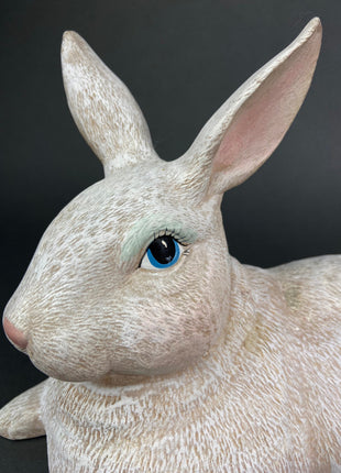 Small White Bunny Figurine.  Regus.Pat.Off. Norcrest Sitting Rabbit.  Made in Japan. Easter/Spring Celebration.
