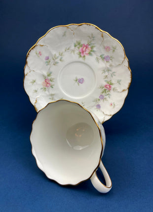 Vintage Tea/Coffee Cup and Saucer. Mikasa. Made in Indonesia. Endearment Motif. Fine Bone China. Collectibles. Replacements.