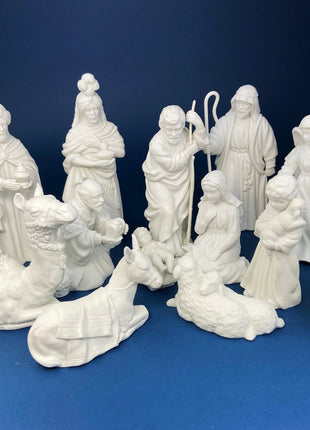 Vintage Avon Nativity Figurines. Holly Family.  White, Bisque Porcelain.  Beautifully Detailed Statuettes.  Highly Collectible.