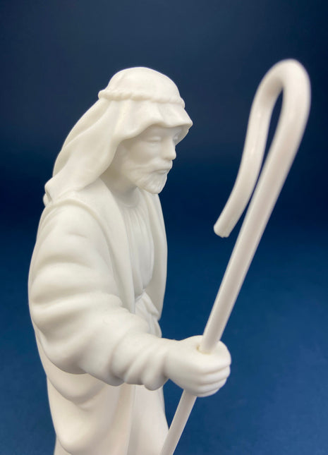Vintage Avon Nativity Figurine. Shepherd. White, Bisque Porcelain. Avon Nativity Collectibles. Christmas Decor. Replacements.