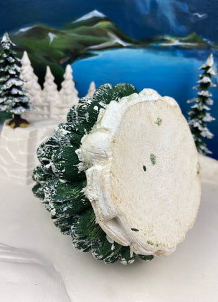 Christmas Village Accessories. Fluffy, Snow Covered Pine Tree. Large Spruce Decoration. Holiday Decor.