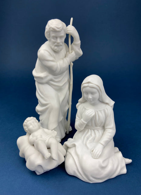 Nativity Elements by Avon. Mary / Baby Jesus / Joseph. Christmas Decoration. Three Satin Finish Porcelain Nativity Figurines.