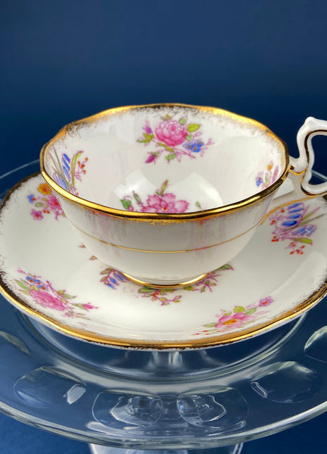 Vintage Tea/Coffee Cup and Saucer. Royal Albert Georgina. Fine Bone China. Made in England.