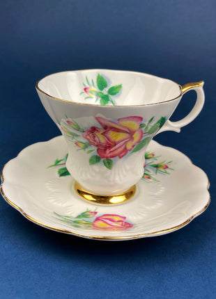 Vintage Tea/Coffee Cup and Saucer. Royal Albert Sweetheart Roses "Anne". Fine Bone China Made in England.
