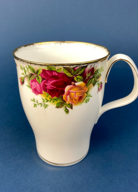 Royal Albert Mug Size Cup and Saucer. Old Country Roses Coffee/Tea Set. Made in England. Gift for Mom. Gift for Her.