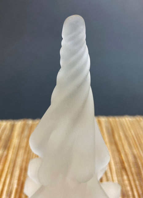 Crystal Christmas Tree. Frosted Glass Pine. Holiday Decor. White Christmas. Collectible.