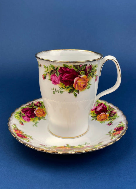 Royal Albert Mug Size Cup and Saucer. Old Country Roses Coffee/Tea Set. Made in England. Gift for Mom. Gift for Her.